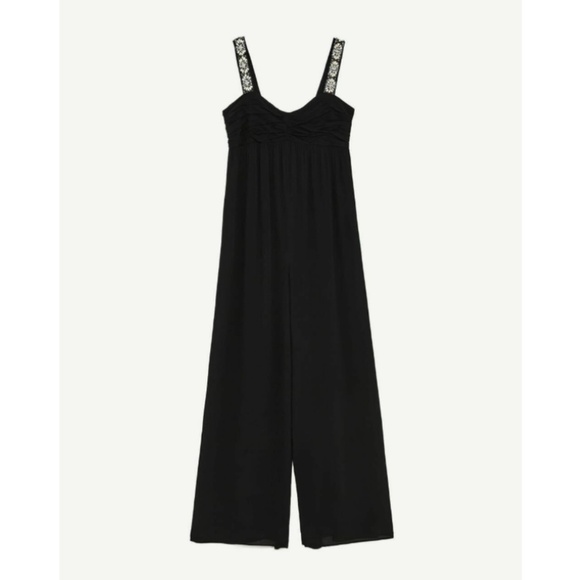 Zara Black Jewelled Strap Jumpsuit - Picture 5 of 7